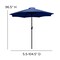 Flash Furniture Patio Set-35" Table-4 Chairs-Navy Umbrella-Base XU-DG-810060064-UB19BNV-GG - alternate 7